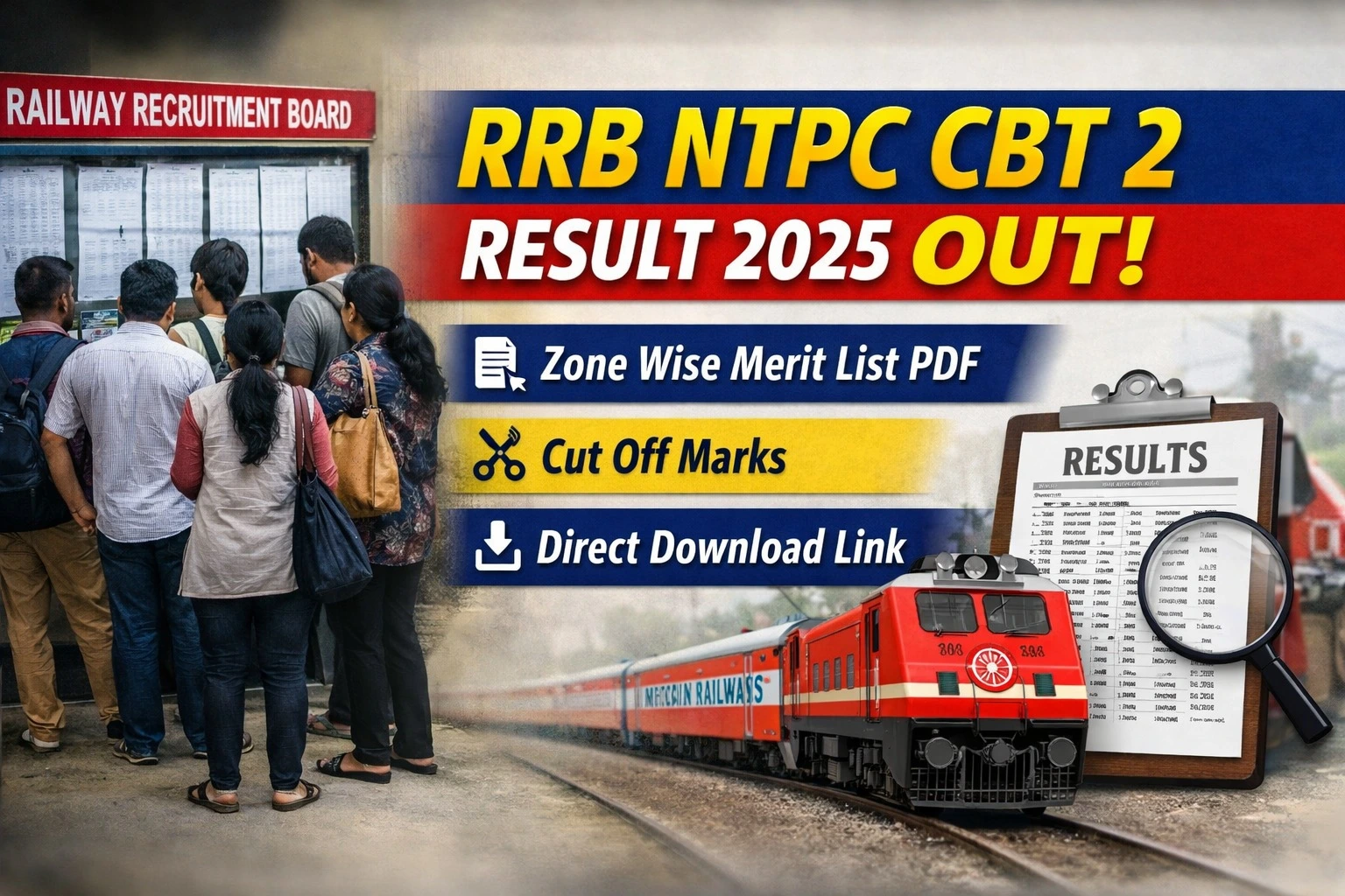 RRB NTPC CBT 2 Result 2025