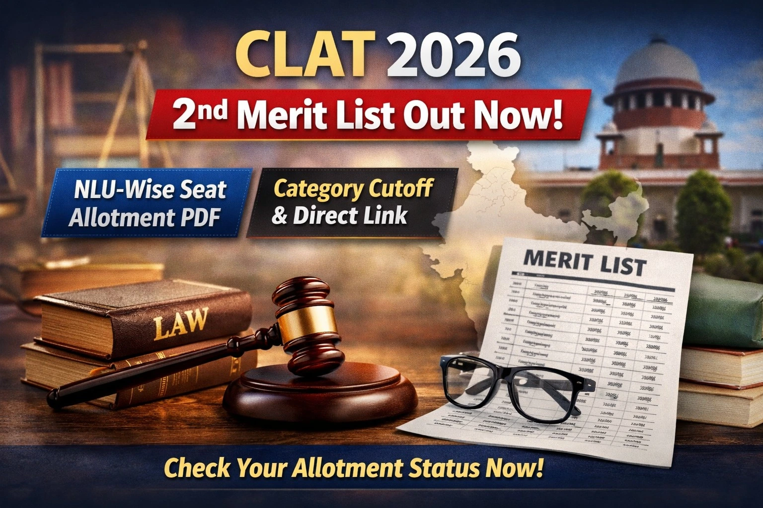 CLAT 2026 2nd Merit List Out