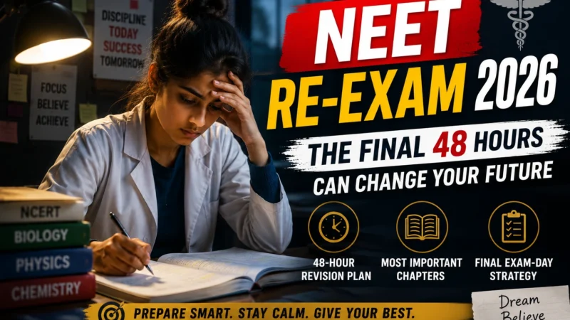 NEET Re-Exam 2026: 48-Hour Revision Plan, Most Important Chapters & Final Exam-Day Strategy