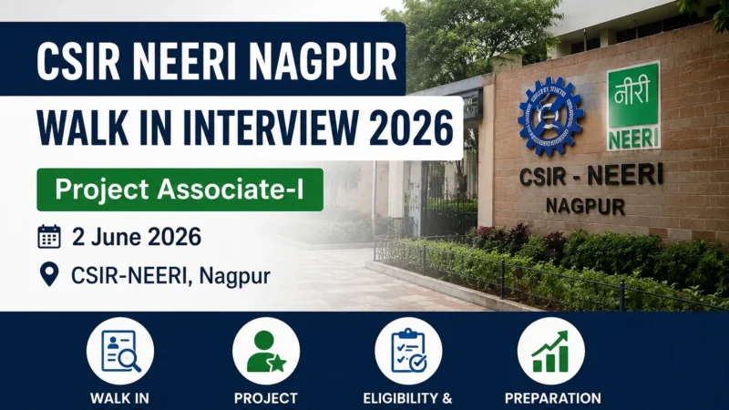 CSIR NEERI Nagpur Walk In Interview 2026 for Project Associate-I on 2 June – Complete Guide & Preparation Tips
