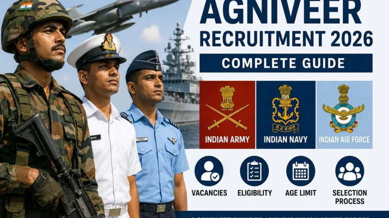 Agniveer Recruitment 2026: Complete Guide to Army, Navy & Air Force Vacancies, Eligibility, Age Limit and Selection Process