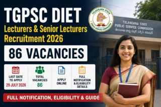 TGPSC DIET Lecturers & Senior Lecturers Recruitment 2026: 86 Vacancies – Apply Online by 29 July | Full Notification, Eligibility & Guide