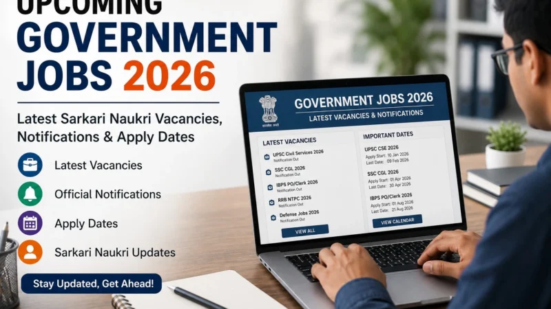 Upcoming Government Jobs 2026: Latest Sarkari Naukri Vacancies, Notifications & Apply Dates