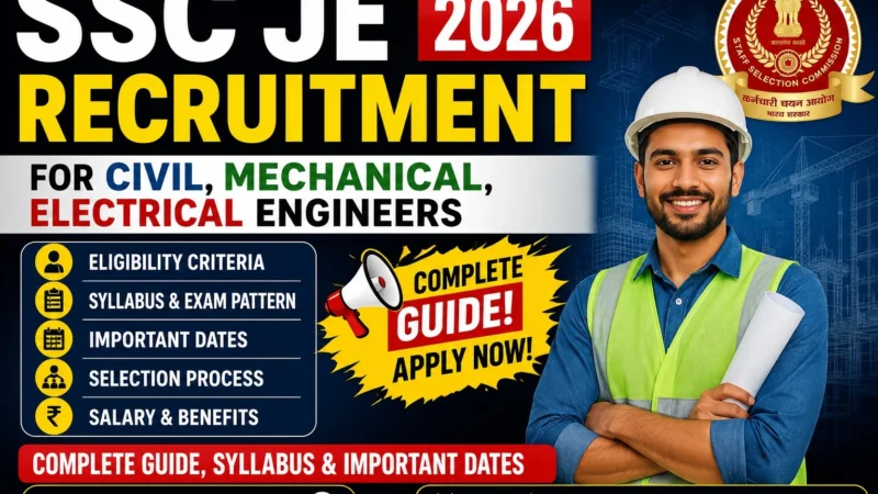 SSC JE Recruitment 2026 for Civil, Mechanical, Electrical Engineers – Complete Guide, Syllabus & Important Dates