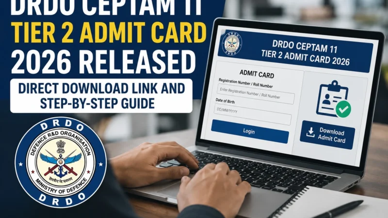 DRDO CEPTAM 11 Tier 2 Admit Card 2026 Released: Direct Download Link and Step-by-Step Guide