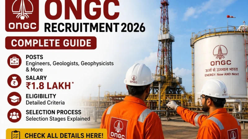 ONGC Recruitment 2026: Complete Guide – Posts, Salary ₹1.8 Lakh, Eligibility & Selection