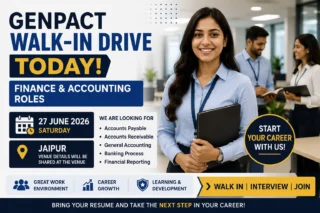 Genpact Walk-In Drive Today: Finance & Accounting Roles on 27 June 2026 in Jaipur