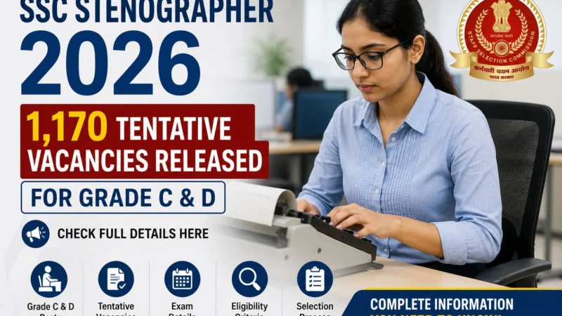 SSC Stenographer 2026: 1,170 Tentative Vacancies Released for Grade C & D – Check Full Details Here