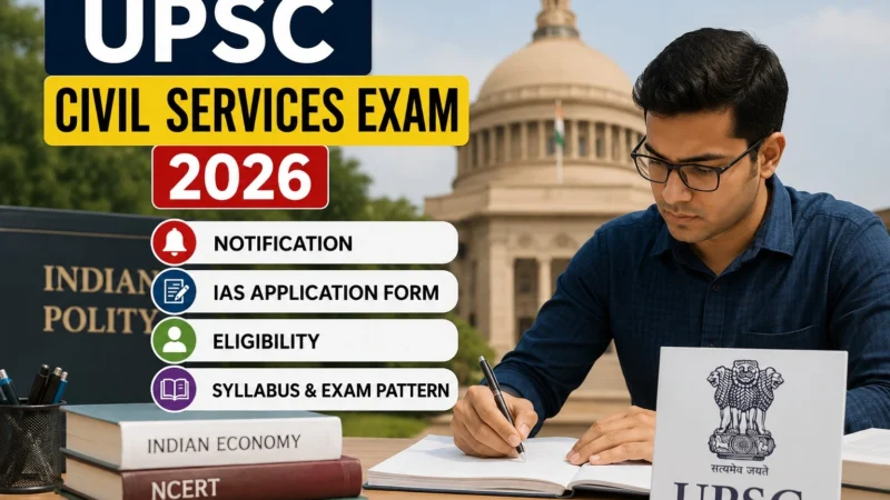 UPSC Civil Services Exam 2026: Notification, IAS Application Form, Eligibility, Syllabus & Exam Pattern