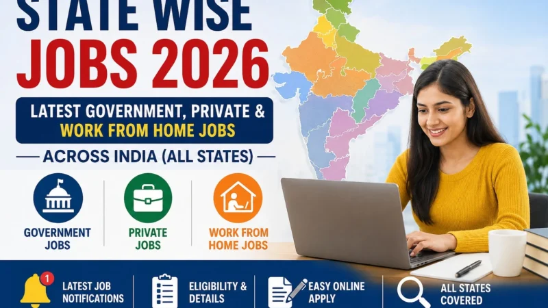 State Wise Jobs 2026: Latest Government, Private & Work From Home Jobs Across India (All States)