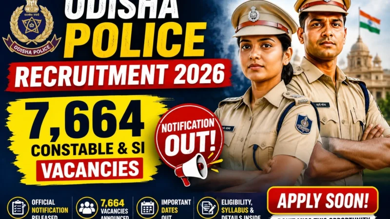 Odisha Police Recruitment 2026: 7,664 Constable & SI Vacancies Notification Out – Apply Online Now!