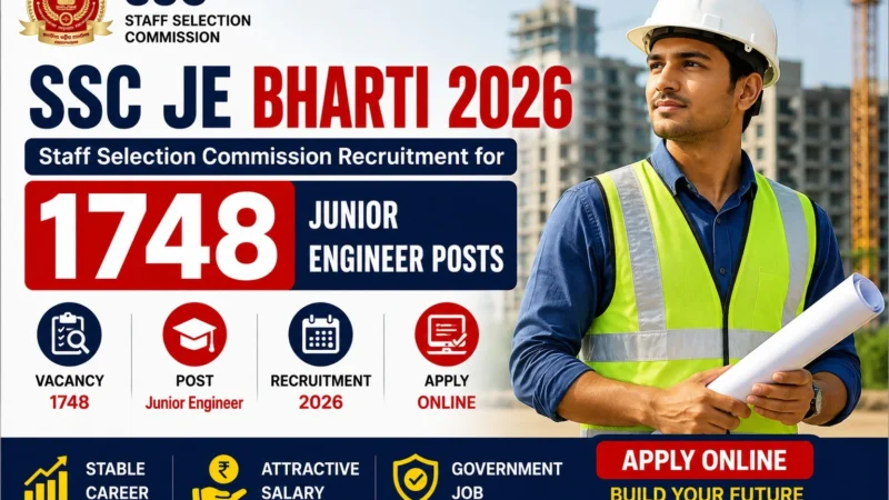 SSC JE Bharti 2026: Staff Selection Commission Recruitment for 1748 Junior Engineer Posts